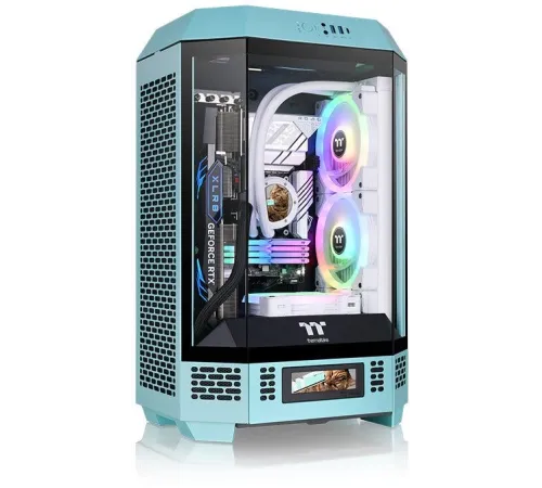 Корпус Thermaltake The Tower 300 Turquoise без БП mATX 11x120mm 5x140mm 2xUSB3.0 1xUSB3.1 audio bott PSU Корпус Thermaltake The Tower 300 Turquoise без БП mATX 11x120mm 5x140mm 2xUSB3.0 1xUSB3.1 audio bott PSU