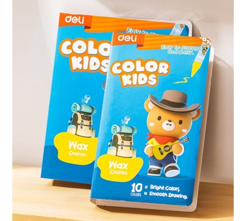 Восковые мелки Deli EC225-10 Color Kids кругл. 10цв. дл.90мм д.8мм
