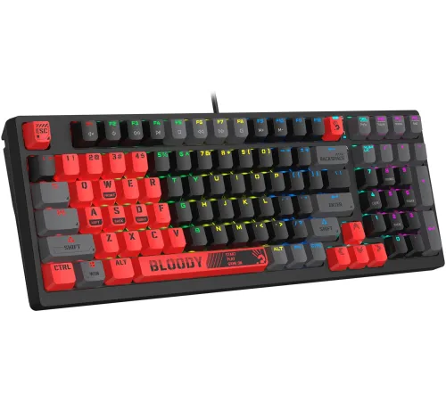 Клавиатура A4Tech Bloody S98 Sports Red BLMS Plus механическая красный/черный USB for gamer LED (S98 SPORTS RED BLMS RED PLUS) Клавиатура A4Tech Bloody S98 Sports Red BLMS Plus механическая красный/черный USB for gamer LED (S98 SPORTS RED BLMS RED PLUS)
