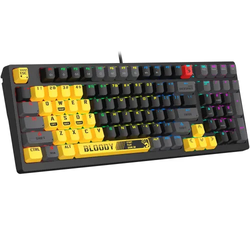 Клавиатура A4Tech Bloody S98 Sports Lime BLMS Plus механическая желтый/серый USB for gamer LED (S98 SPORTS LIME BLMS RED PLUS) Клавиатура A4Tech Bloody S98 Sports Lime BLMS Plus механическая желтый/серый USB for gamer LED (S98 SPORTS LIME BLMS RED PLUS)