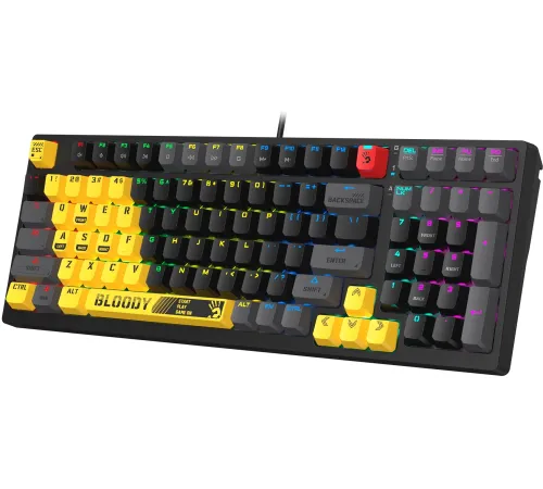 Клавиатура A4Tech Bloody S98 Sports Lime BLMS Plus механическая желтый/серый USB for gamer LED (S98 SPORTS LIME BLMS RED PLUS) Клавиатура A4Tech Bloody S98 Sports Lime BLMS Plus механическая желтый/серый USB for gamer LED (S98 SPORTS LIME BLMS RED PLUS)
