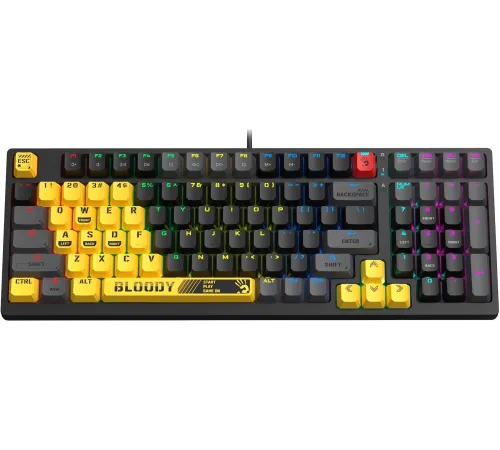Клавиатура A4Tech Bloody S98 Sports Lime BLMS Plus механическая желтый/серый USB for gamer LED (S98 SPORTS LIME BLMS RED PLUS) Клавиатура A4Tech Bloody S98 Sports Lime BLMS Plus механическая желтый/серый USB for gamer LED (S98 SPORTS LIME BLMS RED PLUS)