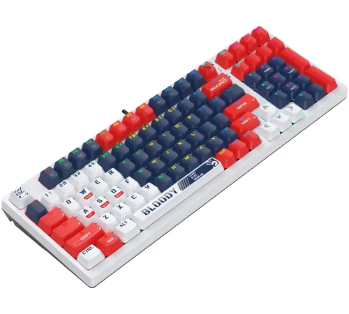 Клавиатура A4Tech Bloody S98 Sports Navy BLMS Plus механическая синий/белый USB for gamer LED (S98 SPORTS NAVY BLMS RED PLUS)