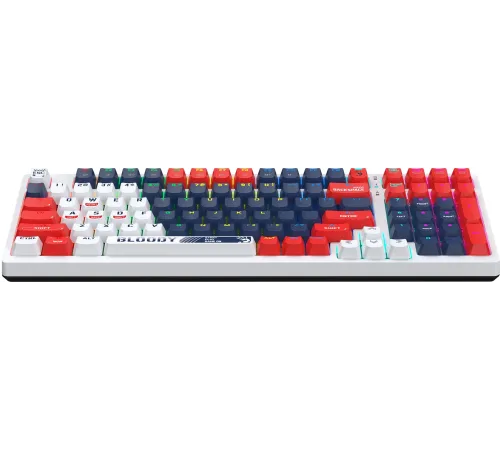 Клавиатура A4Tech Bloody S98 Sports Navy BLMS Plus механическая синий/белый USB for gamer LED (S98 SPORTS NAVY BLMS RED PLUS)