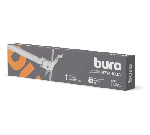 Кронштейн для проектора Buro PR04-100W белый макс.20кг потолочный поворот и наклон