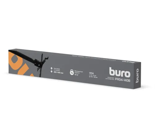 Кронштейн для проектора Buro PR04-140B черный макс.20кг потолочный поворот и наклон Кронштейн для проектора Buro PR04-140B черный макс.20кг потолочный поворот и наклон