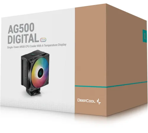 Кулер для процессора DEEPCOOL AG500 DIGITAL ARGB LGA1700/1200/115X/AM5/AM4 (9шт/кор, TDP 240W, PWM, ARGB Fan 120mm, 5 тепл. трубок) RET (AG500 DIGITAL ARGB) Кулер для процессора DEEPCOOL AG500 DIGITAL ARGB LGA1700/1200/115X/AM5/AM4 (9шт/кор, TDP 240W, PWM, ARGB Fan 120mm, 5 тепл. трубок) RET (AG500 DIGITAL ARGB)