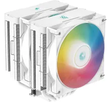 Кулер для процессора DEEPCOOL AG620 DIGITAL WH ARGB LGA1700/1200/115X/AM5/AM4 (8шт/кор, TDP 260W, PWM, DUAL Fan 120mm, 6 тепл. трубок, белый) RET (AG620 DIGITAL WH ARGB)
