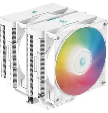 Кулер для процессора DEEPCOOL AG620 DIGITAL WH ARGB LGA1700/1200/115X/AM5/AM4 (8шт/кор, TDP 260W, PWM, DUAL Fan 120mm, 6 тепл. трубок, белый) RET (AG620 DIGITAL WH ARGB)