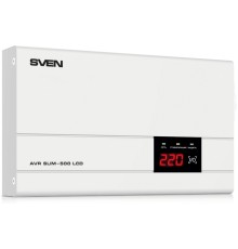 Стабилизатор SVEN SLIM-500 LCD, релейный, 400вт, 500Ва, 140-260в, функция «пауза», 1 евророзетка, 2.35 кг SVEN AVR SLIM-500 LCD (SV-012809)