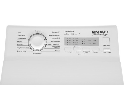 Стиральная машина Kraft TCH-UME6502W класс: A загр.вертикальная макс.:6.5кг белый