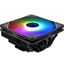 Кулер ID-COOLING IS-55 ARGB LGA1700/1200/115X/AM5/AM4 низкопрофильный высота 55mm (27шт/кор, TDP 125W, PWM, 5 тепл.трубок + медная база, ARGB FAN 120mm, черный) BOX