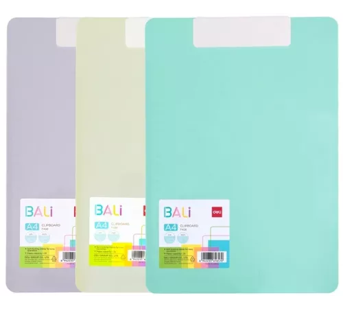 Папка-планшет Deli Bali EF408 полиэтилентерефталат ассорти самозащ.клип
