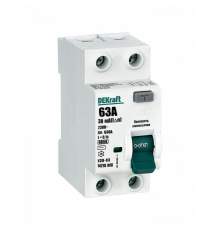 Выключатель дифференциального тока (УЗО) 2п 63А 30мА тип AC 6кА УЗО-03 DEKraft 14210DEK