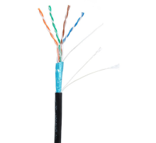 Кабель NETLAN F/UTP 4 пары, Кат.5e (Класс D), 100МГц, одножильный, BC (чистая медь), внешний, PE до -40C, черный, 305м
