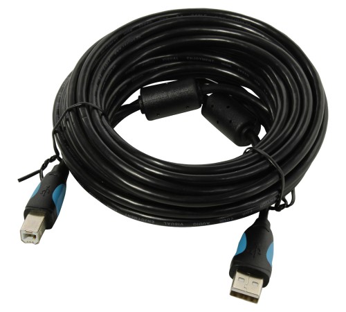 Кабель Vention USB 2.0 AM/BM  - 8м. Черный Кабель Vention USB 2.0 AM/BM - 8 м (VAS-A16-B800)