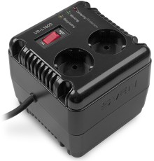 Стабилизатор SVEN VR-L1000, релейный, 320вт, 184-285в, 2 евророзетки, черный, габариты  118 ? 106? 112мм, 1.61кг. SVEN VR-L1000 (SV-014872)