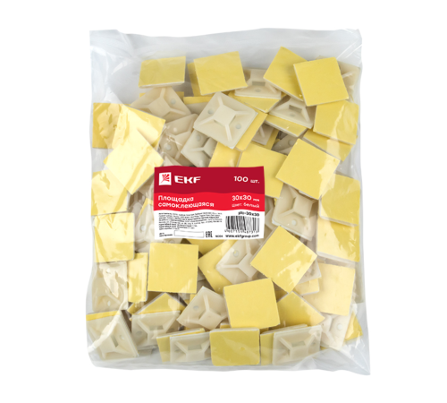 EKF plc-30x30 Площадка самоклеящаяся (30х30мм.) белая (100шт.) EKF PROxima