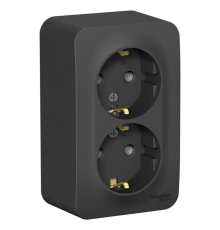 Systeme electric BLNRA010216 BLANCA О/У РОЗЕТКА двойная с заземл. без штор. ИЗОЛ.ПЛ.,16А, 250В, АНТРАЦИТ