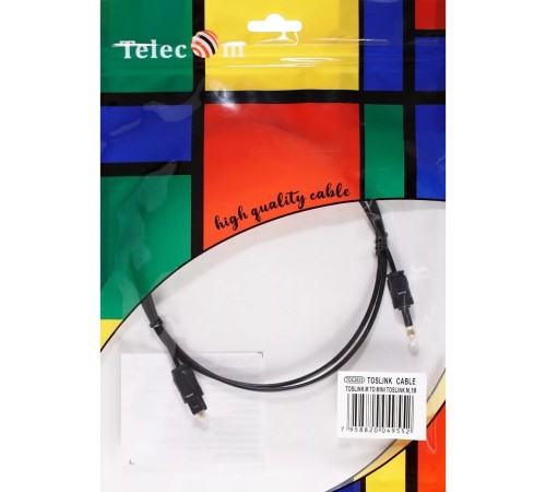 Оптический кабель (Toslink)-M -- >(Toslink)-miniM ,1m, Telecom <TOC2023-1M> VCOM Кабель Telecom Toslink (m)/Toslink mini (m) - 1 м (TOC2023-1M)