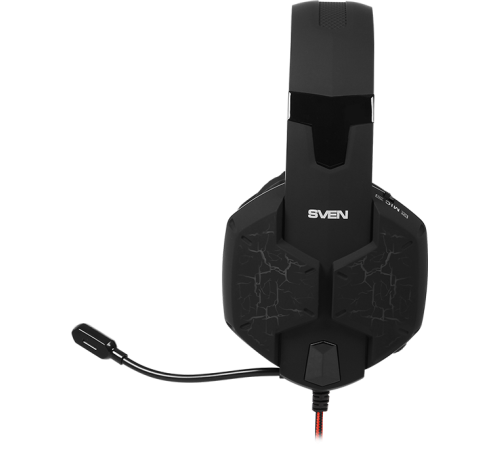 Игровые наушники с микрофоном SVEN AP-U988MV, черный-красный (USB, LED, 7.1) Sven SV-014780