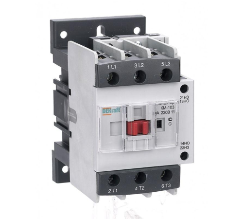 Контактор КМ-103 50А кат. 220В AC 1НО+1НЗ AC-3 DEKraft 22133DEK