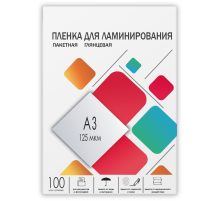 Пленка 303х426 (125 мик) 100 шт. Гелеос Пленка для ламинирования A3, 303х426 (125 мкм) глянцевая 100шт, ГЕЛЕОС [LPA3-125]