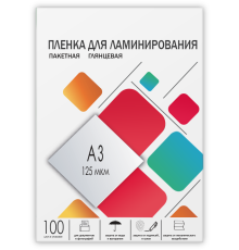 Пленка 303х426 (125 мик) 100 шт. Гелеос Пленка для ламинирования A3, 303х426 (125 мкм) глянцевая 100шт, ГЕЛЕОС [LPA3-125]