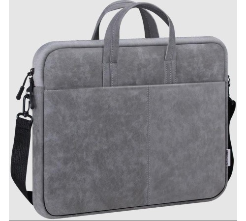 Defender Сумка для ноутбука Solid 15.6" PU кожа, серый, карман Defender 26088