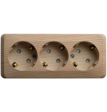 Systeme electric PA16-012D ЭТЮД O/У тройная РОЗЕТКА с заземлением со шторками 16А 250B, СОСНА, Россия