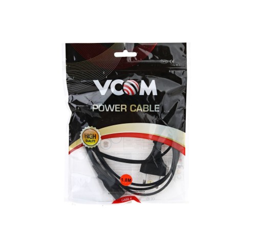 VCOM CE023-CU0.5-1.8M Кабель для аудио-видео техники IEC-320-C7--розетка 220V, 2-pin, 1,8м ,медный  [4895182222731]