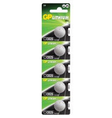 Литиевые дисковые батарейки GP Lithium CR2025 - 5 шт., каждая в своем отрывном блистере GP 4891199001130