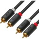 GCR Кабель 5.0m аудио 2 х RCA / 2 х RCA , GOLD, черный, GCR-53116 Greenconnect GCR-53116