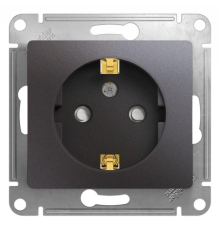 Systeme electric GSL001345 GLOSSA РОЗЕТКА с заземлением со шторками,16А, 250В, механизм, ГРАФИТ