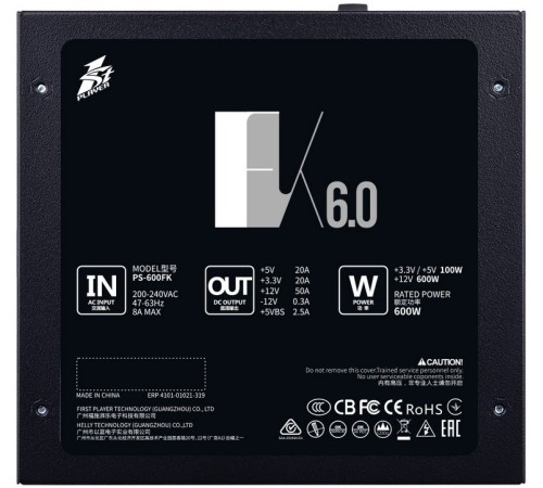 1STPLAYER Блок питания FK 600W / ATX 2.4, APFC, 120mm fan / PS-600FK 1STPLAYER Блок питания FK 600W / ATX 2.4, APFC, 120mm fan / PS-600FK