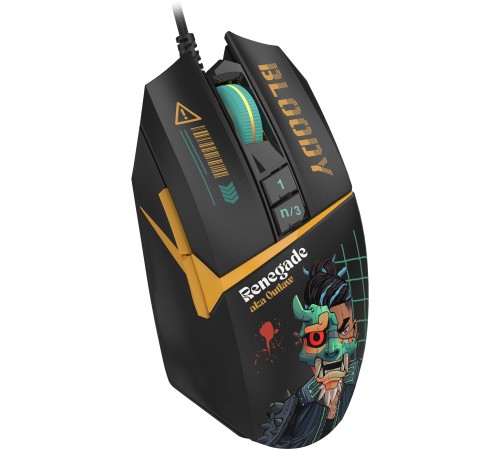 Мышь A4Tech Bloody W63 Max Renegade черный/рисунок оптическая (120000dpi) USB Мышь A4Tech Bloody W63 Max Renegade черный/рисунок оптическая (120000dpi) USB