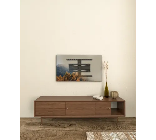 Кронштейн для телевизора Hyundai SL-F1 черный 43"-90" макс.50кг настенный поворотно-выдвижной и наклонный