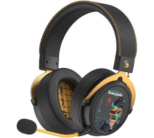 Наушники с микрофоном A4Tech Bloody MR595 Renegade черный/рисунок мониторные BT/Radio оголовье (MR595)