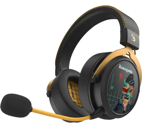 Наушники с микрофоном A4Tech Bloody MR595 Renegade черный/рисунок мониторные BT/Radio оголовье (MR595)