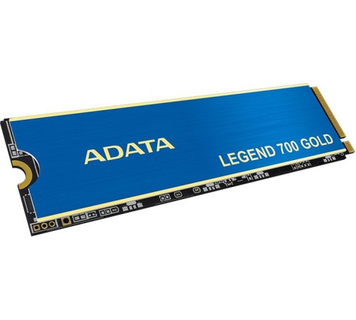 Твердотельный накопитель/ ADATA SSD LEGEND 700 GOLD, 2048GB, M.2(22x80mm), NVMe 1.4, PCIe 3.0 x4, 3D NAND, R/W 2000/1600MB/s, IOPs 130 000/280 000, TBW 480, DWPD 0.2, with Heat Sink (3 года)