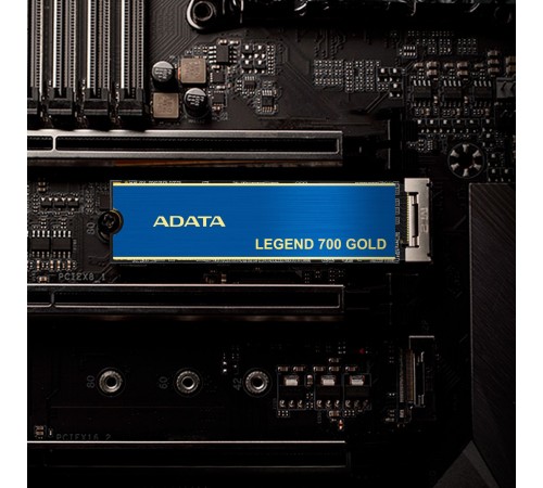 Твердотельный накопитель/ ADATA SSD LEGEND 700 GOLD, 2048GB, M.2(22x80mm), NVMe 1.4, PCIe 3.0 x4, 3D NAND, R/W 2000/1600MB/s, IOPs 130 000/280 000, TBW 480, DWPD 0.2, with Heat Sink (3 года)