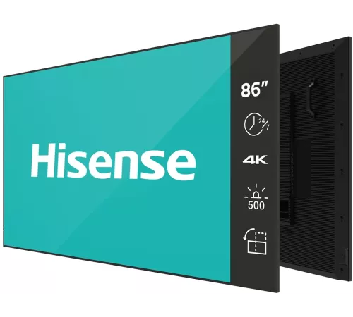 Панель Hisense 86" 86DM66D черный D-LED DID LED 8ms 16:9 HDMI матовая 1200:1 500cd 178гр/178гр 3840x2160 DP 4K USB 40кг
