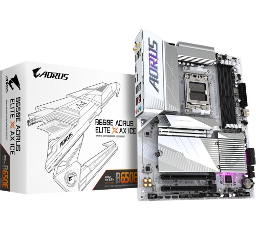 Материнская плата Gigabyte B650E A ELITE X ICE SocketAM5 AMD B650 4xDDR5 ATX AC`97 8ch(7.1) 2.5Gg RAID+HDMI