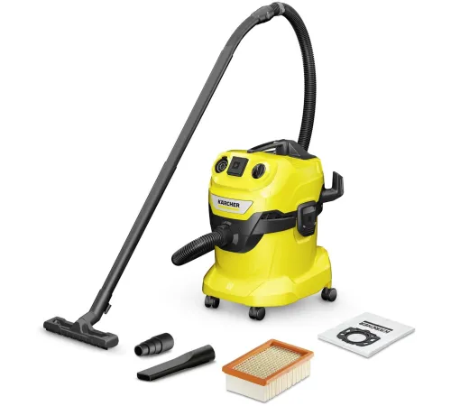 Строительный пылесос Karcher WD 4 P V-20/5/22 (уборка: сухая/сбор воды) желтый