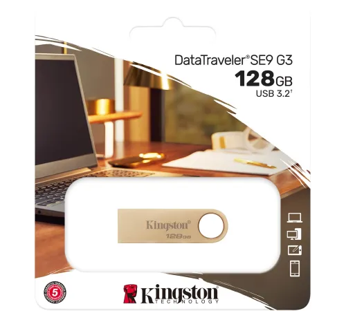 Флеш Диск Kingston 128GB DataTraveler SE9 DTSE9G3/128GB USB3.0 серебристый