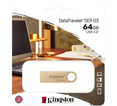 Флеш Диск Kingston 64GB DataTraveler SE9 DTSE9G3/64GB USB3.0 серебристый