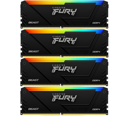 Память DDR4 4x8GB 3200MHz Kingston KF432C16BB2AK4/32 Fury Beast Black RGB RTL PC4-25600 CL16 DIMM 288-pin 1.35В dual rank Ret
