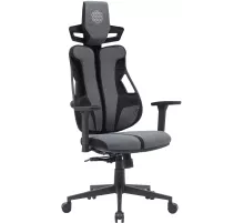 Кресло Cactus CS-CHR-DUO-GYBK серый/черный с подголов. крестов. сталь