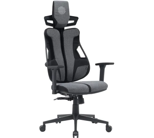 Кресло Cactus CS-CHR-DUO-GYBK серый/черный с подголов. крестов. сталь