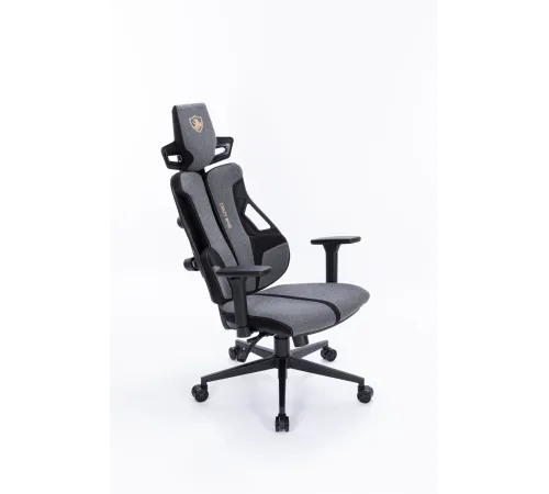 Кресло Cactus CS-CHR-DUO-GYBK серый/черный с подголов. крестов. сталь